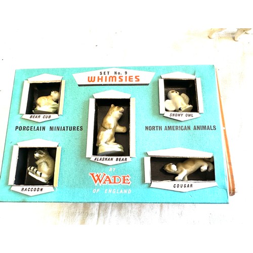 98 - Selection of vintage Wade Whimsies includes boxed Zoo set, North american animals etc