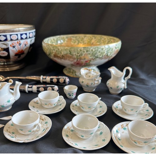 235 - Large selection of assorted pottery includes Salad bowl and salad servers etc