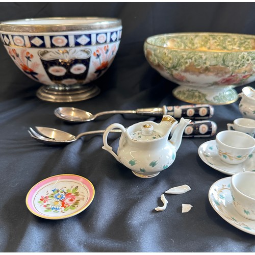 235 - Large selection of assorted pottery includes Salad bowl and salad servers etc