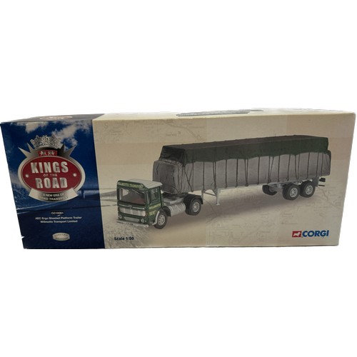 160 - Corgi kings of the road cc10301 AEC ergo sheeted platform trailer, boxed