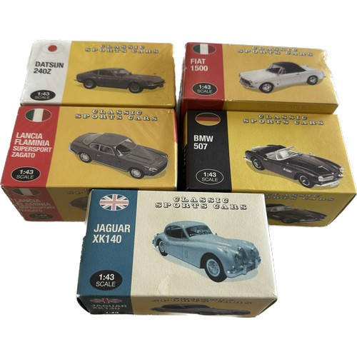 166 - Selection of boxed Atlas classic sports cars includes atlas austin british datsun 240z, atlas lancia... 