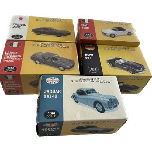 166 - Selection of boxed Atlas classic sports cars includes atlas austin british datsun 240z, atlas lancia... 