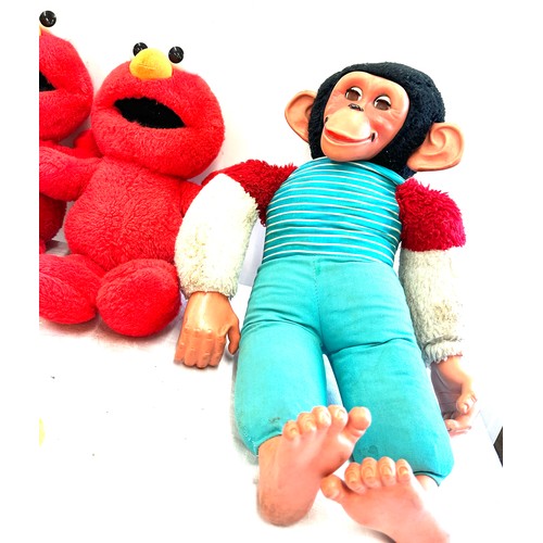 203 - Selection of vintage and later teddies includes Jacko, elmo, zippy etc