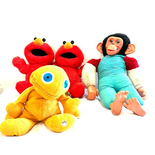 203 - Selection of vintage and later teddies includes Jacko, elmo, zippy etc