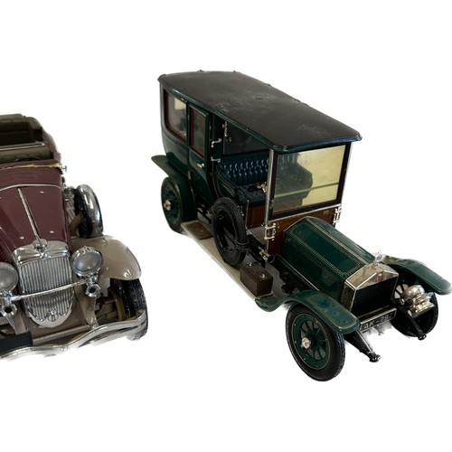 150 - Selection of six metal/ diecast vehicles includes Franklin Mint Bugatti type 35, Franklin Mint 1988 ... 