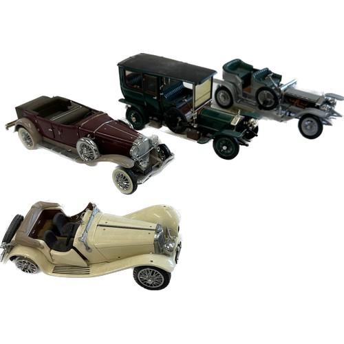 150 - Selection of six metal/ diecast vehicles includes Franklin Mint Bugatti type 35, Franklin Mint 1988 ... 