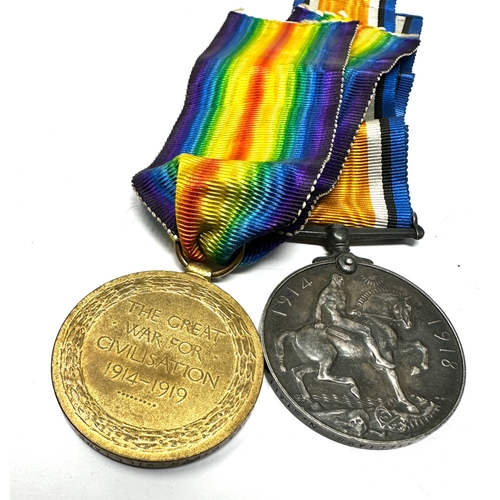 126 - ww1 medal pair to 241923 pte r williams north staffs reg