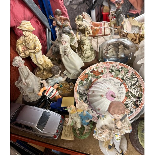 345 - Large selection of miscellaneous includes meat plates, Train Game, franklin mint car, figures etc