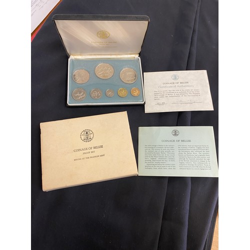 616 - Cased 1974 coinage of belize proof set with COA