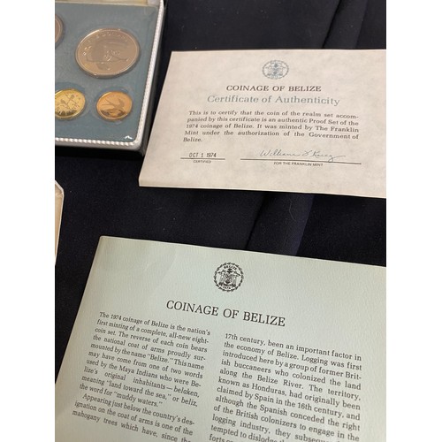 616 - Cased 1974 coinage of belize proof set with COA