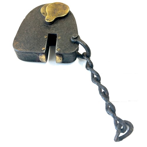 492 - Large Victorian padlock marked A Thompson registered January 20th 1846 no 631