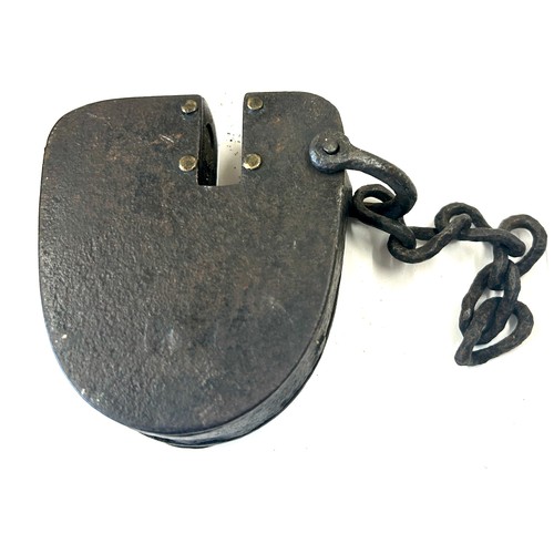 492 - Large Victorian padlock marked A Thompson registered January 20th 1846 no 631