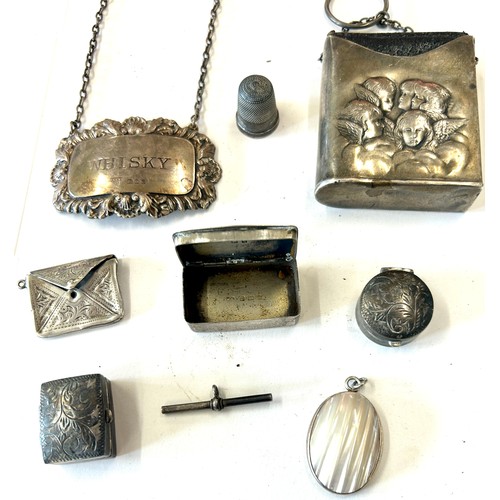 469 - Vintage sterling silver items including pill boxes, Reynolds angels common prayer book etc