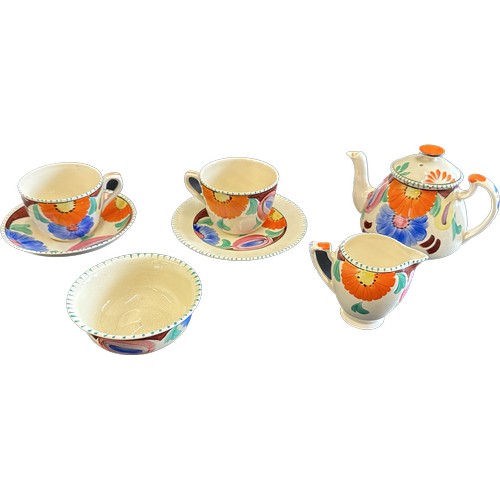 83 - Art Deco era ware hand painted  part teaset