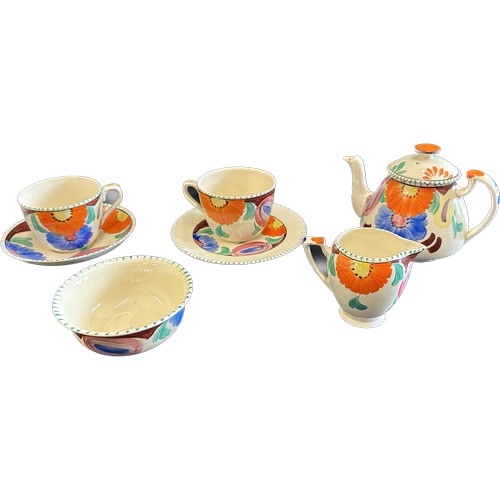 83 - Art Deco era ware hand painted  part teaset