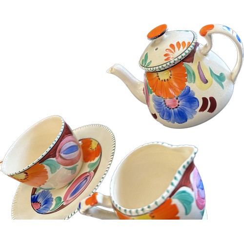 83 - Art Deco era ware hand painted  part teaset