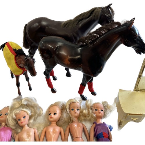 289 - Large collection of vintage Sindy Dolls, furniture, horses, magazines etc