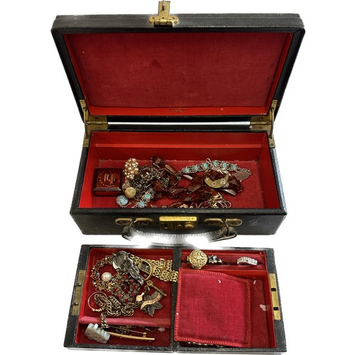 618 - 2 Jewellery boxes of vintage costume jewellery