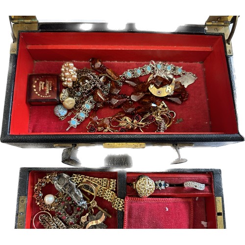 618 - 2 Jewellery boxes of vintage costume jewellery