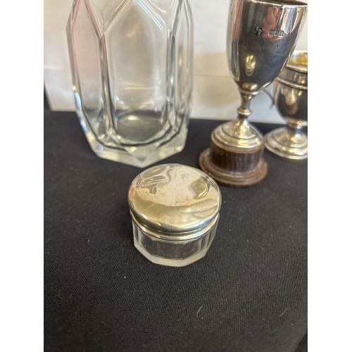 466 - Hallmarked silver items includes sugar shaker etc