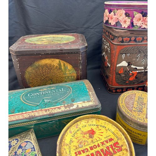 290 - Colmans mustard tin and a selection of tins