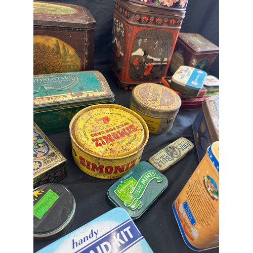 290 - Colmans mustard tin and a selection of tins