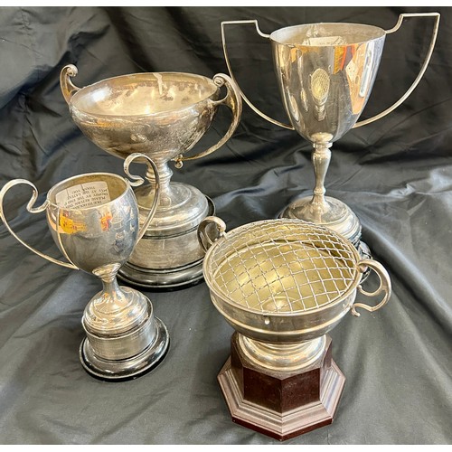 240 - Selection of EPNS trophies, largest measures 14 inches