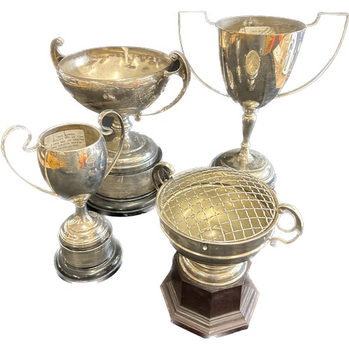 240 - Selection of EPNS trophies, largest measures 14 inches