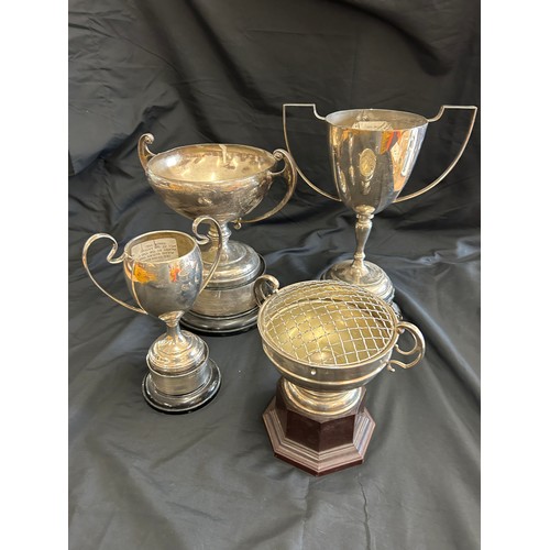 240 - Selection of EPNS trophies, largest measures 14 inches