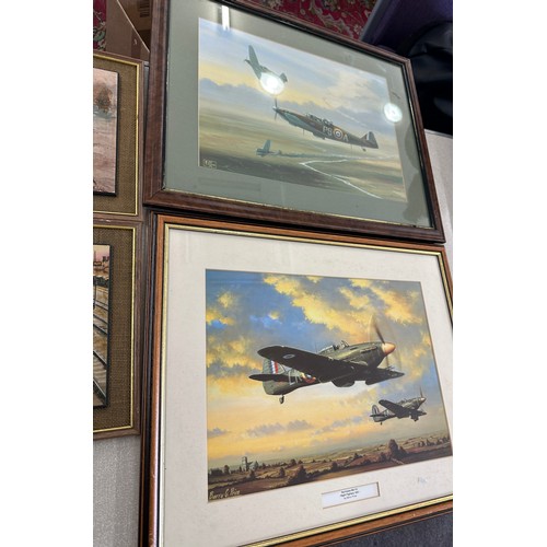 217 - Large selection of framed pictures and prints includes aircraft prints etc