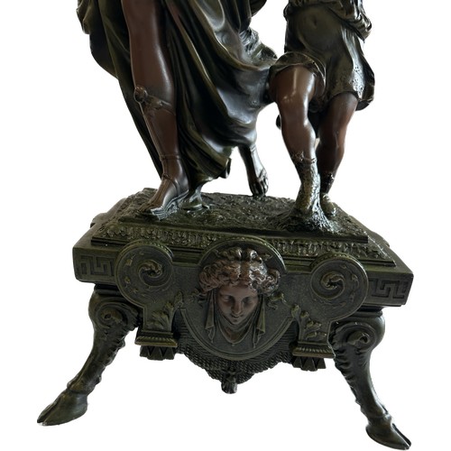 223 - Large resin decorative center piece of a mother and child, height approximately 29 inches