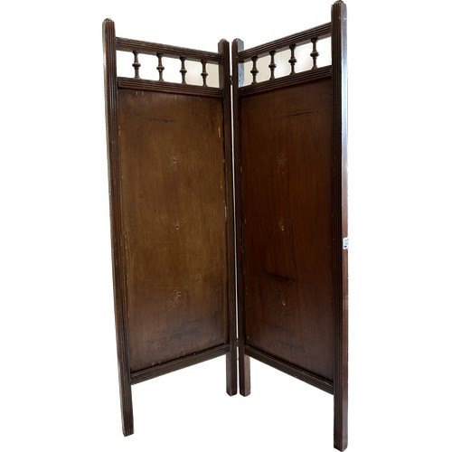 391 - Small 2 panel padded fire screen height approximately 30 inches tall 20 inches wide