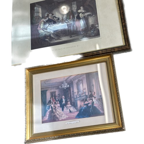 337 - 3 Large framed prints and a gilt framed mirror, largest measures 36 inches by 24 inches