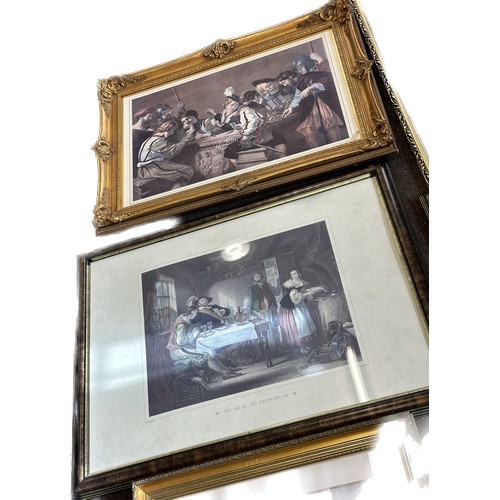 337 - 3 Large framed prints and a gilt framed mirror, largest measures 36 inches by 24 inches