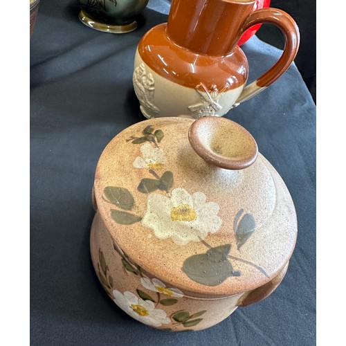 278 - Large selection of assorted pottery includes vases, wade, stone ware etc