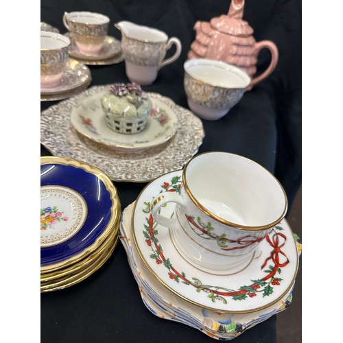 199 - Vintage china part tea sets includes Colclough, crown staffordshire, Royal worcester, sadler etc