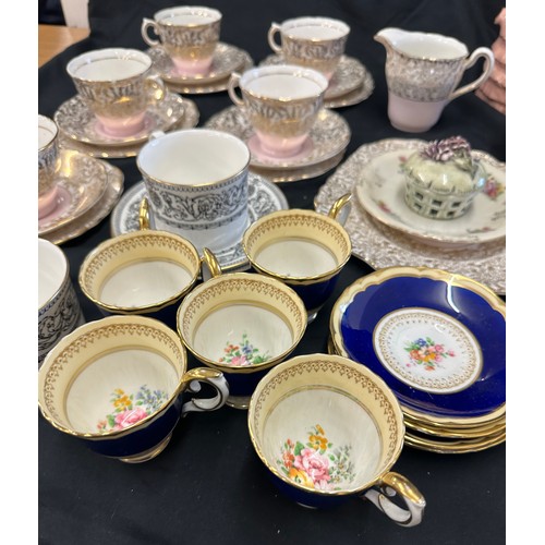 199 - Vintage china part tea sets includes Colclough, crown staffordshire, Royal worcester, sadler etc