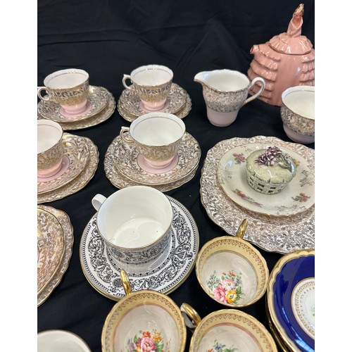 199 - Vintage china part tea sets includes Colclough, crown staffordshire, Royal worcester, sadler etc