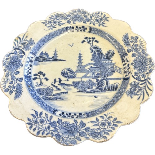 172 - Antique Chinese blue and white plate possibly 18th Century. diameter 23cm