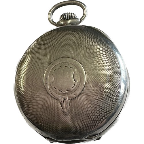 463 - Silver repeating pocket watch, ticking but repeater not working