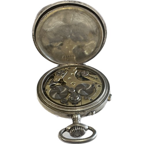 463 - Silver repeating pocket watch, ticking but repeater not working