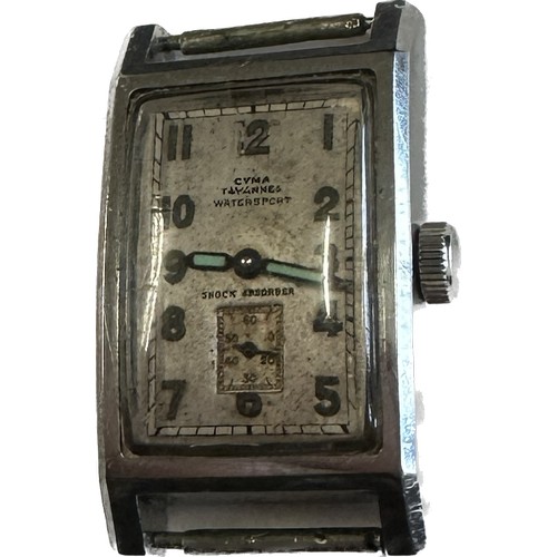 459 - Art deco gentlemans Cyma Tavannes waterproof wrist watch