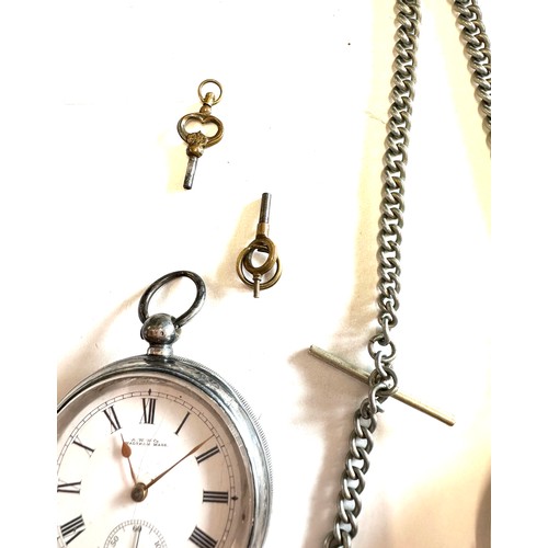 449 - Two sterling silver pocket watches by Waltham and peck of London