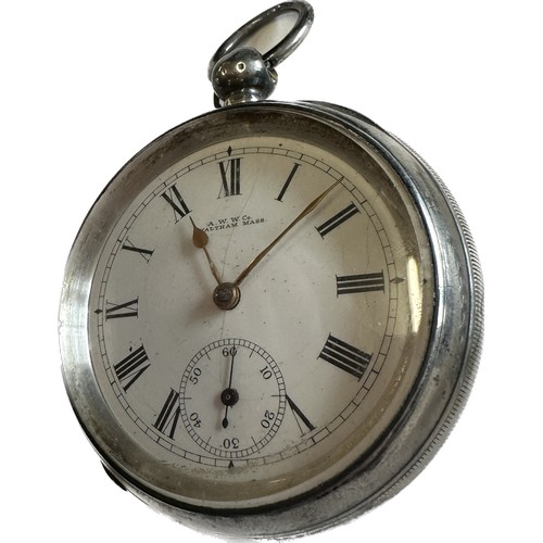 449 - Two sterling silver pocket watches by Waltham and peck of London