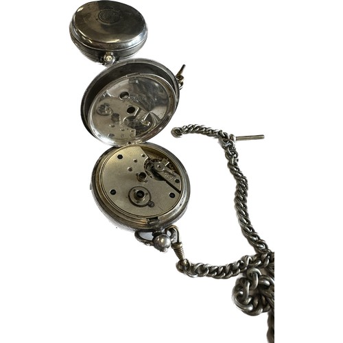 449 - Two sterling silver pocket watches by Waltham and peck of London