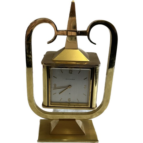 26 - Vintage swiss made IMHOF desk clock/ weather station made for Bucherer