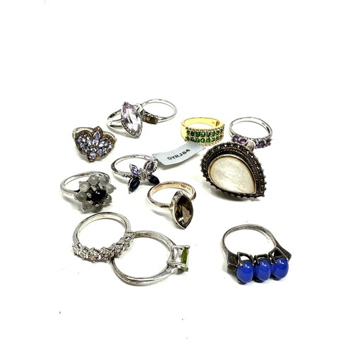 434 - 12 X .925 Gemstone Set Rings Including Tggc (50g)