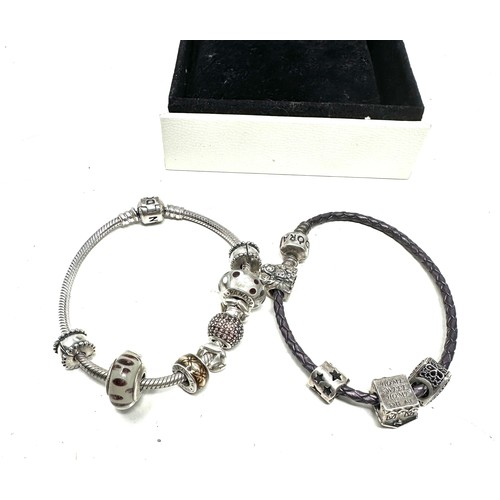 433 - 2 X .925 Pandora Bracelets With Assorted Charms