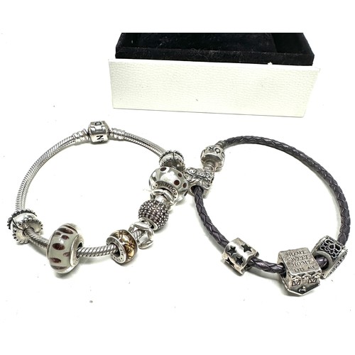 433 - 2 X .925 Pandora Bracelets With Assorted Charms