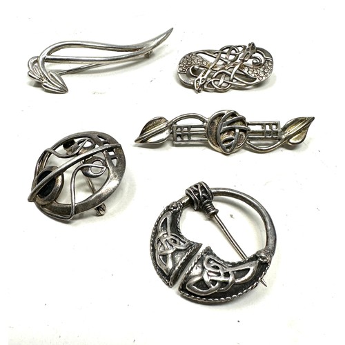 432 - 5 X .925 Celtic/Scottish Design Brooches (27g)